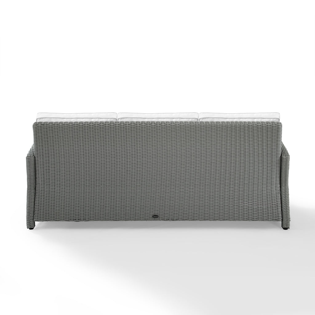White Wicker Outdoor Sofa P405380