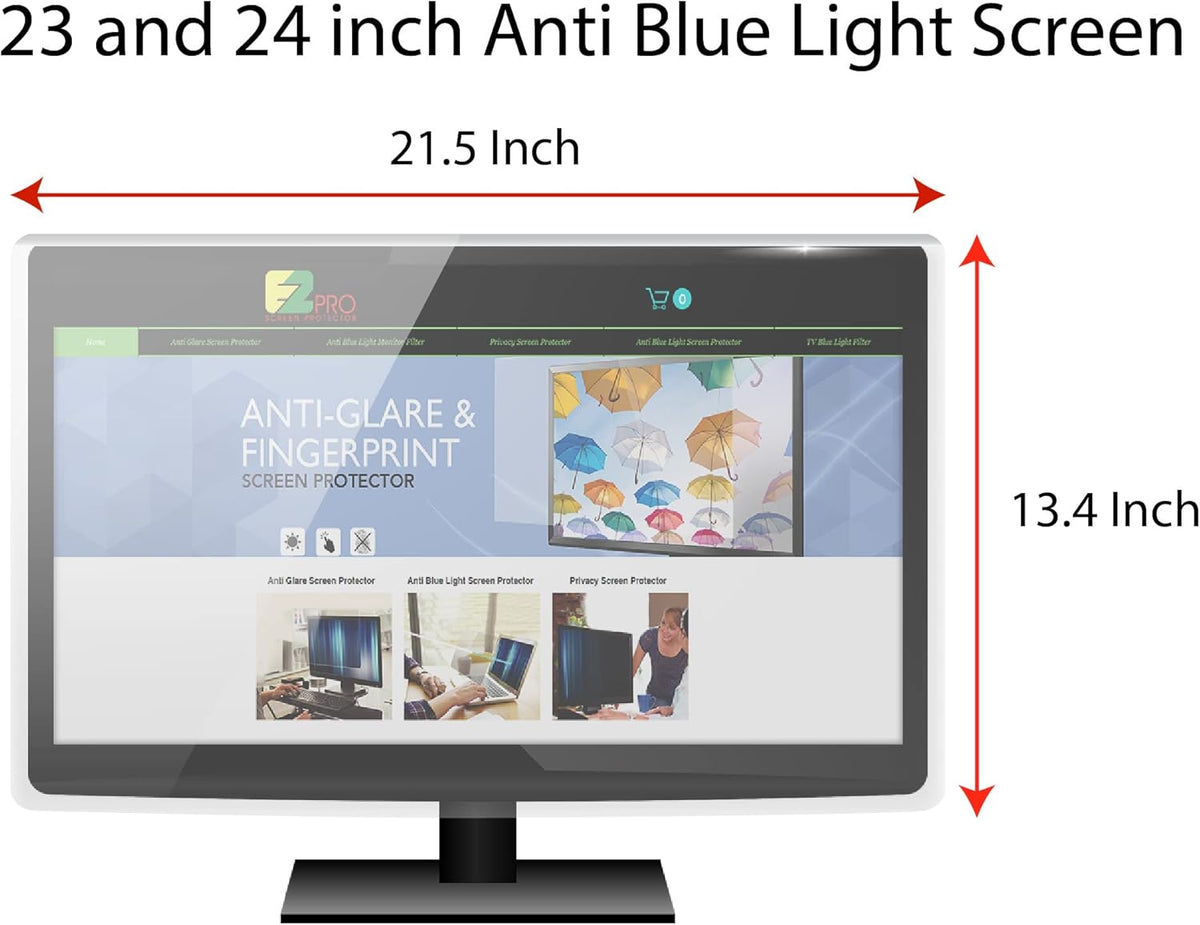 Anti Blue Light Screen Filter for 23 and 24 Inches Widescreen Computer Monitor, Pack of 2 Y74149