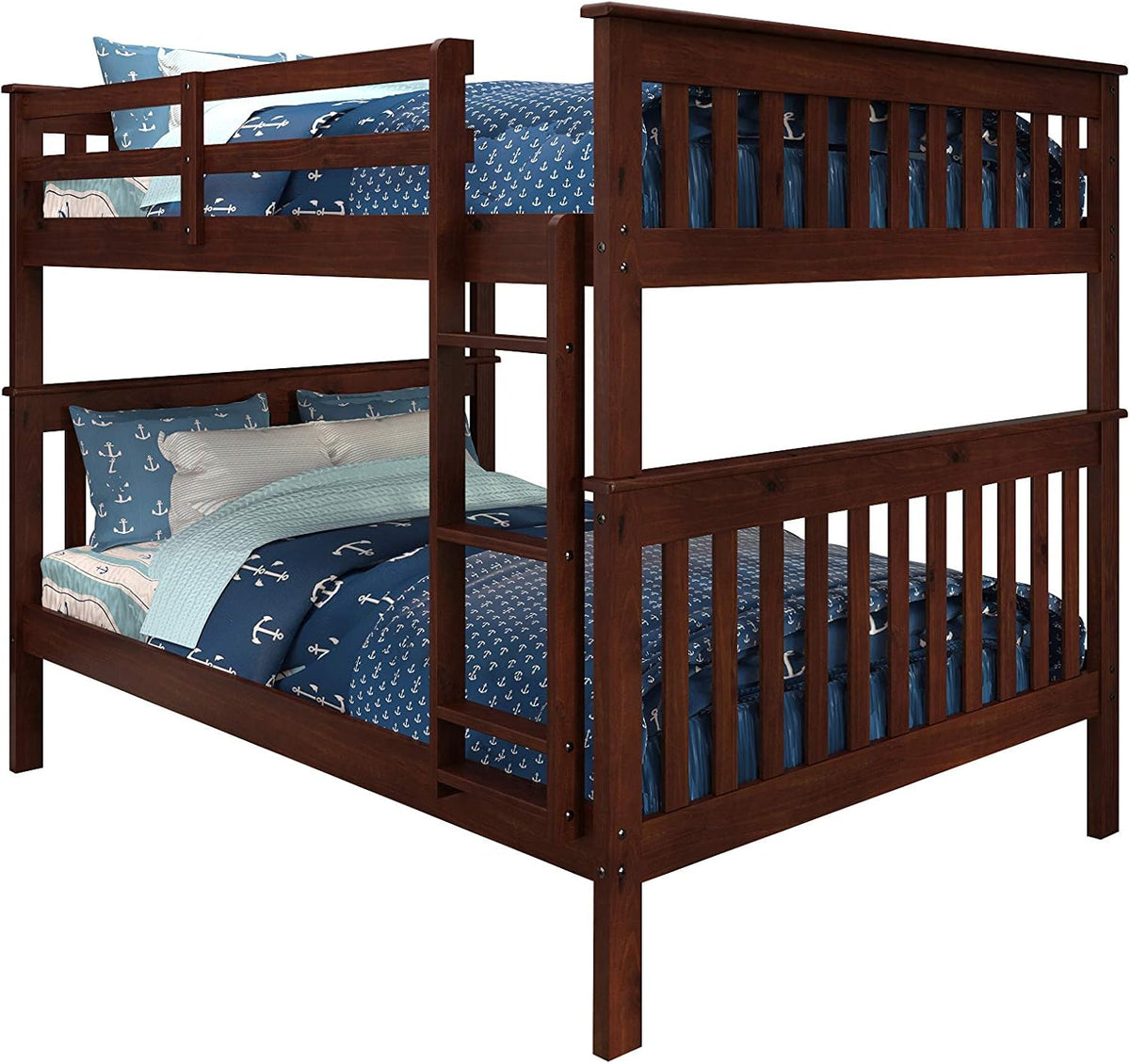 Mission Bunk Bed, Full/Full, Dark Cappuccino/White V481387
