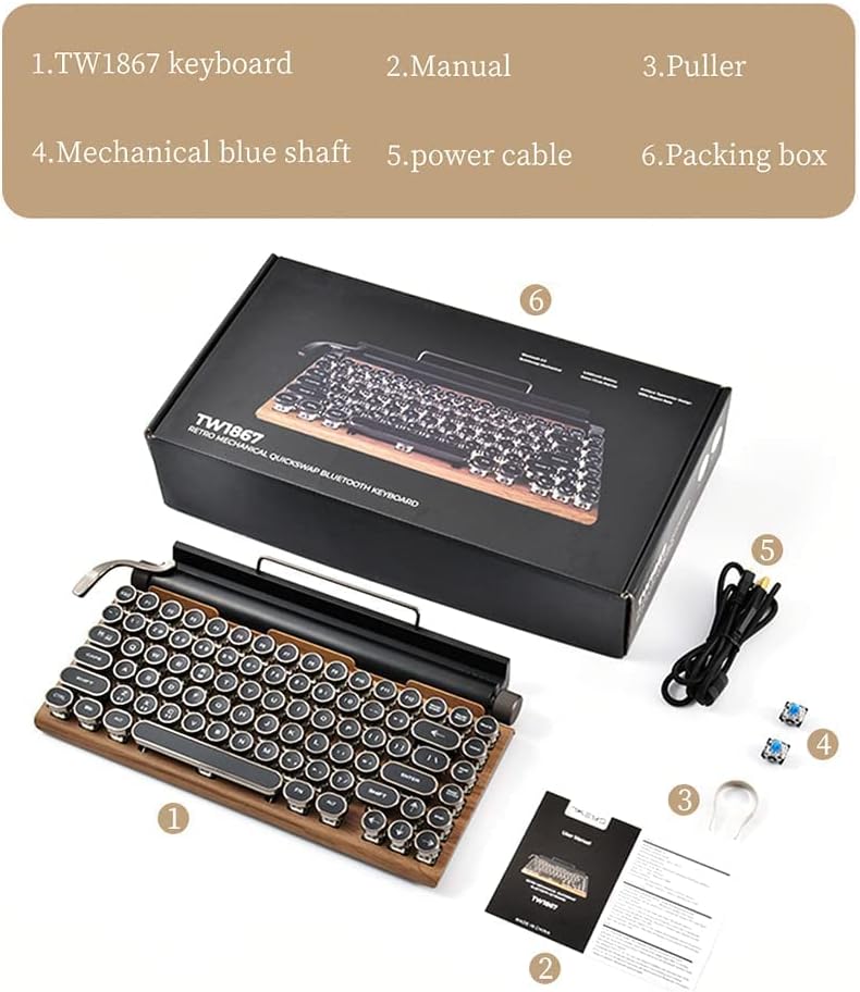 Black Wireless Bluetooth Mechanical Keyboard X2794