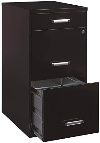 Black 18in Deep 3 Metal Organizer Pencil Drawer Vertical File Cabinet D937