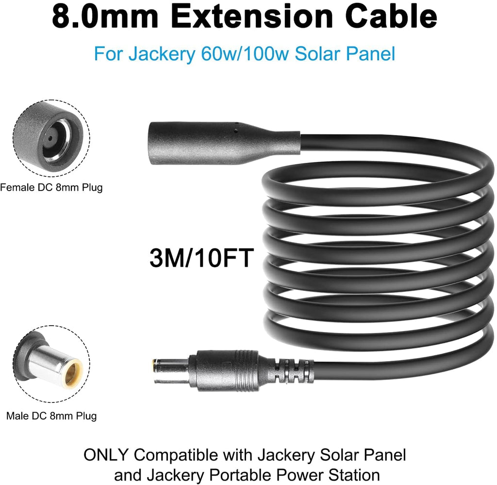 8mm DC Power Plug 10Ft Extension Cable Q275