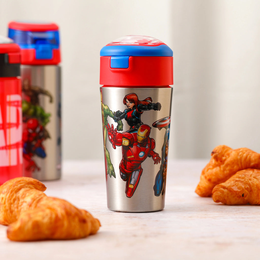 12 oz. Stainless Steel Kids Water Bottle with Push-Button Flip Lid B955