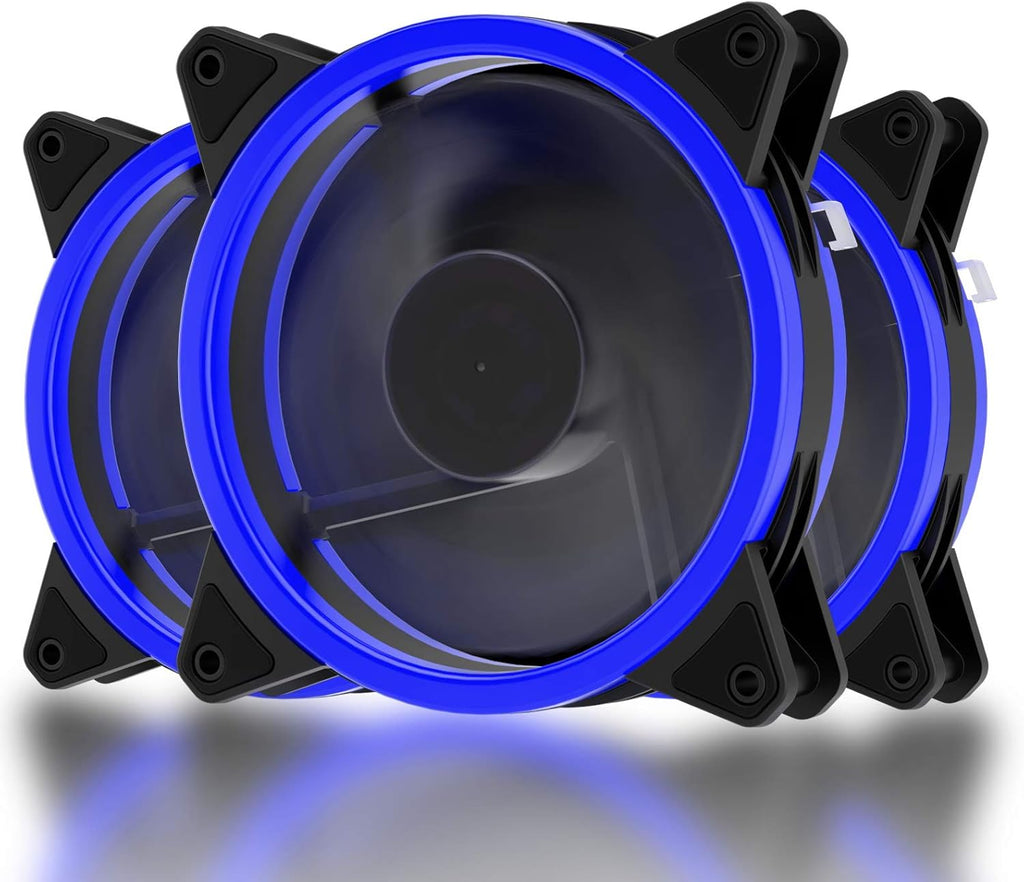 Red 120mm LED Silent Computer Case Fan 3 Pack E87202