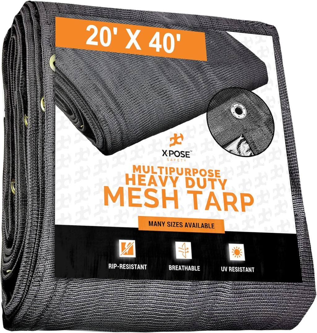 Heavy Duty Mesh Tarp 8’ x 16’ Black Waterproof Cover Q93512