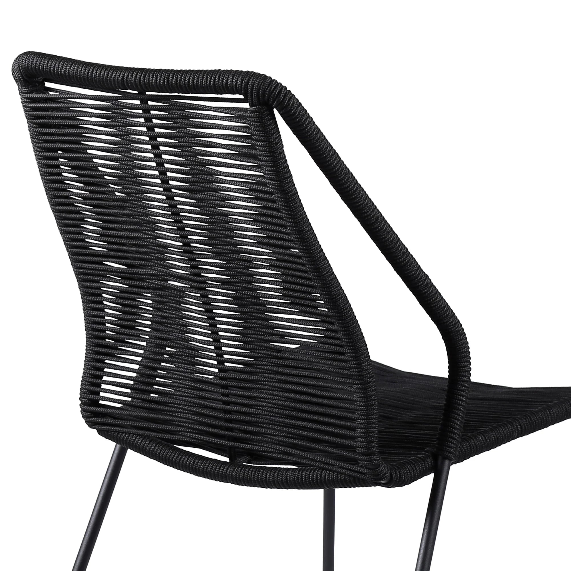 Black Stackable Outdoor Dining Chair Set of 2 G43190