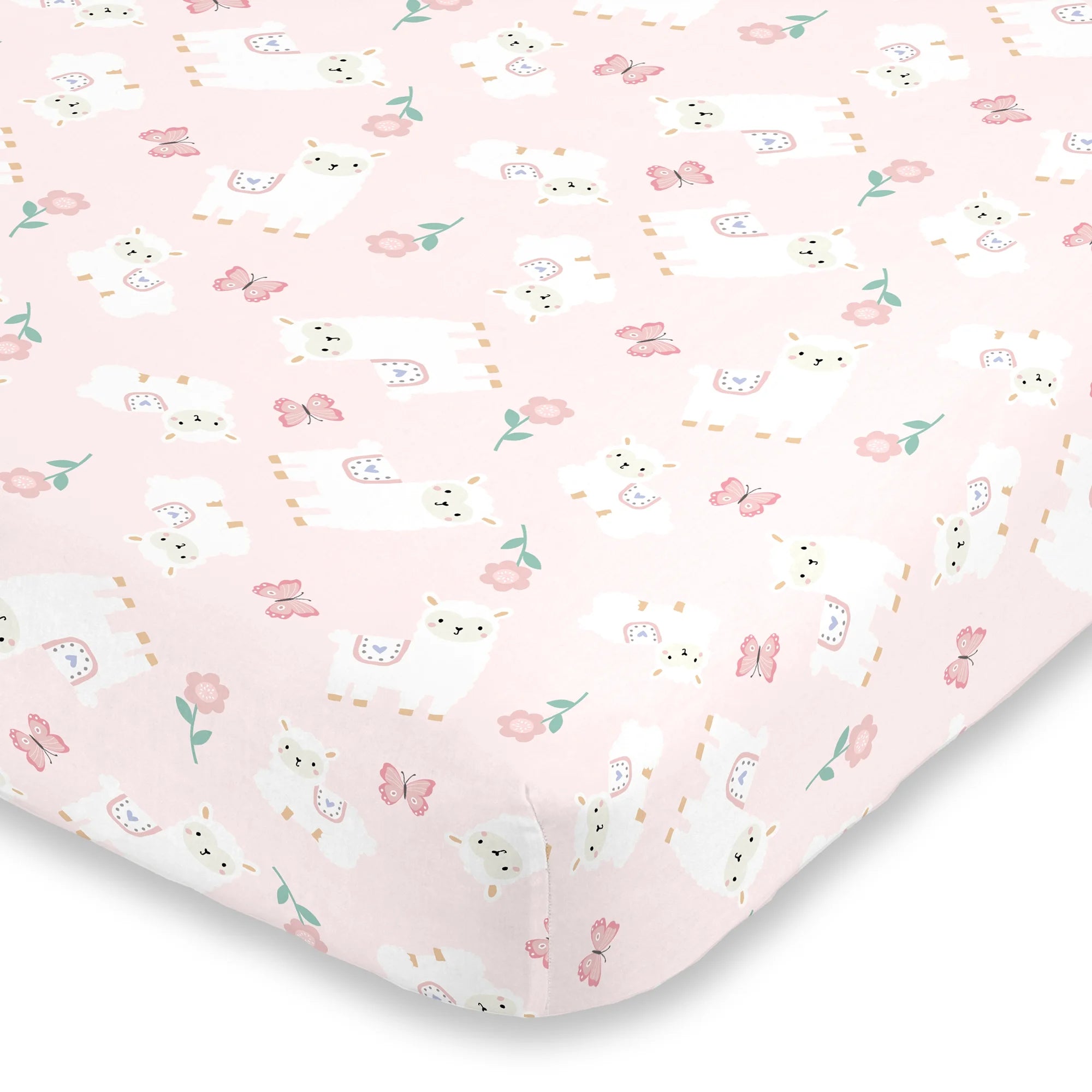 3PC Crib Bedding Set, Pink and Purple, Includes comforter, fitted sheet and dust ruffle A832
