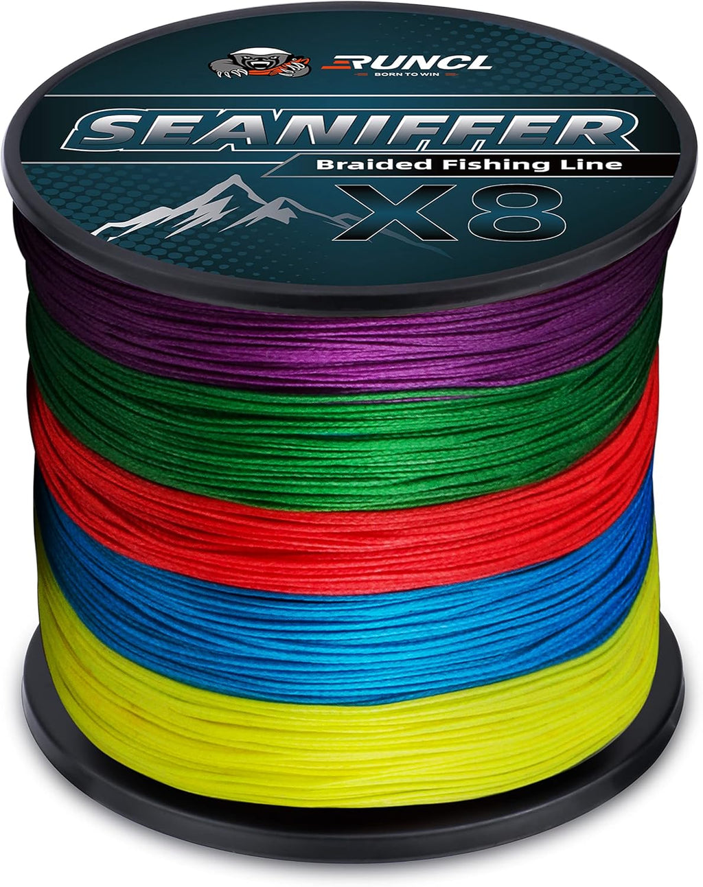 Braided Fishing Line, Multicolor, 328/546/1093Yds, 8-200LB, Pack of 2 F693