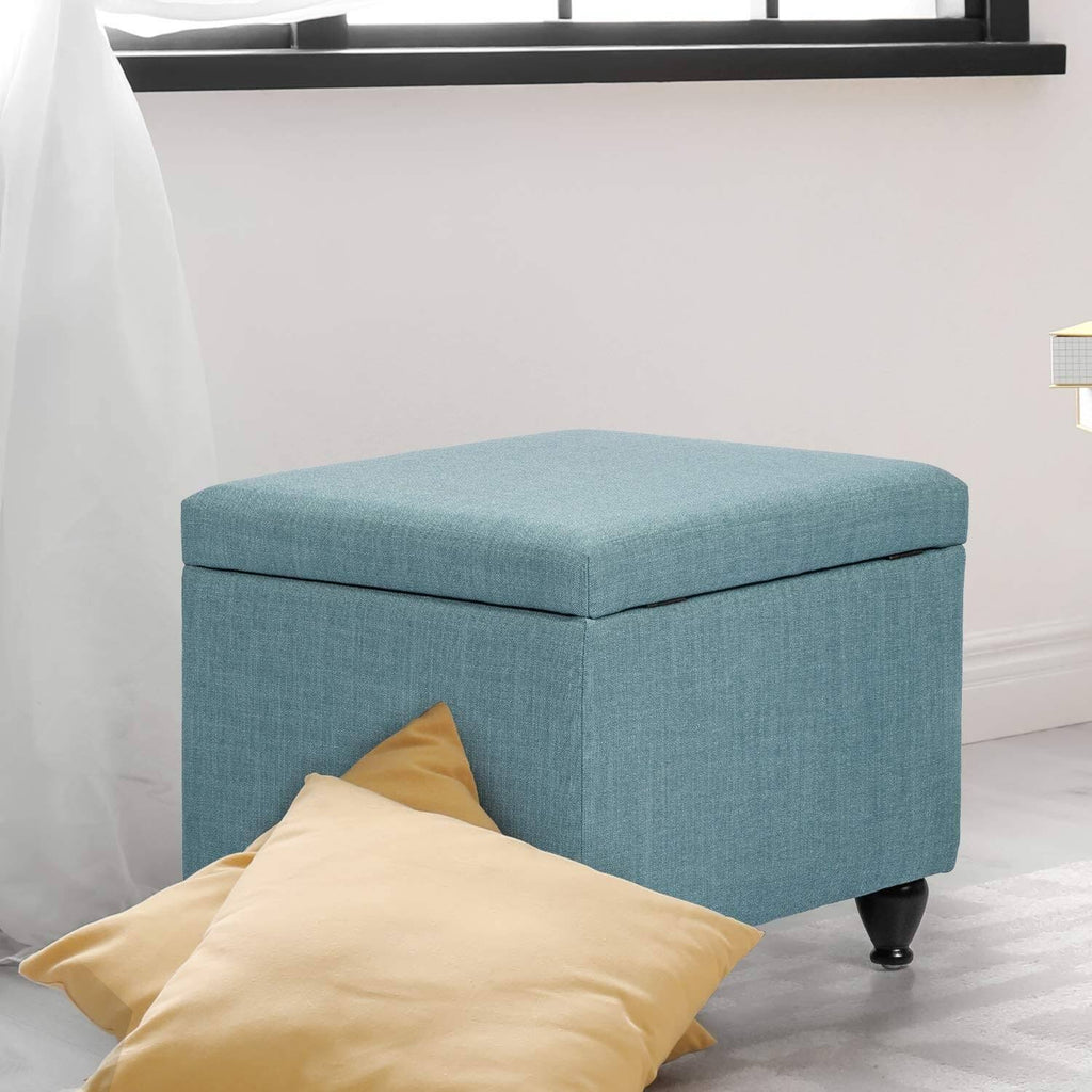 Light Blue Fabric Storage Ottoman O54949