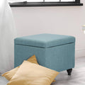 Light Blue Fabric Storage Ottoman O54949