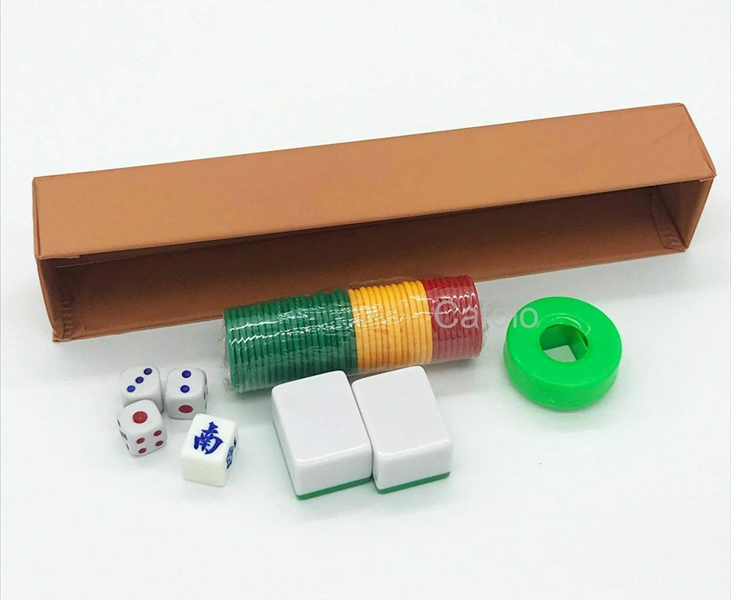 144 Numbered Acrylic Mahjong Tiles with Carrying Travel Case I704674