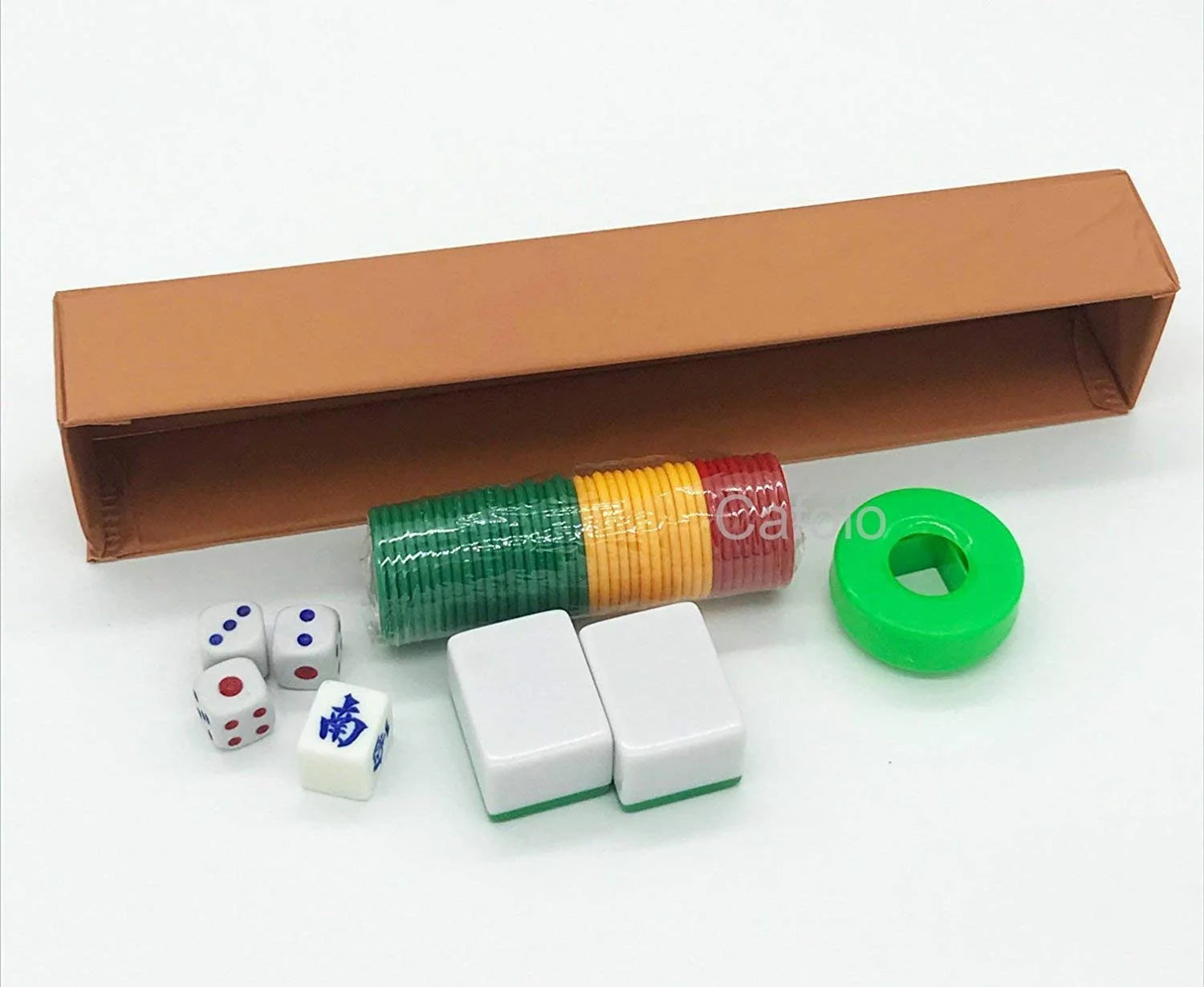 144 Numbered Acrylic Mahjong Tiles with Carrying Travel Case I704674