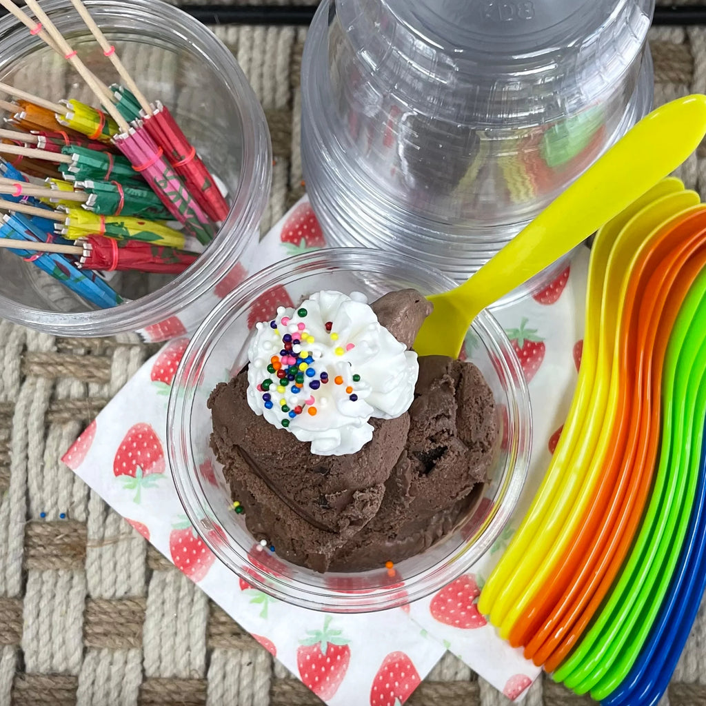 16 Pk Ice Cream Kit with 8 Oz Plastic Dishes, Spoons, Picks Y747