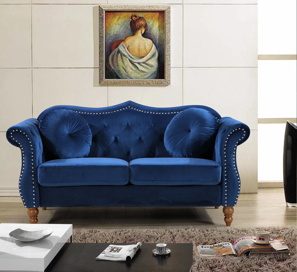 Blue 2 Piece Chesterfield Living Room Set H542