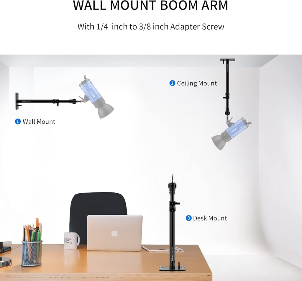 2 Pack Camera Mount Boom Arm with 3/8 1/4 Thread C72149