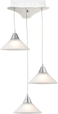 Chrome LED Pendant with White Glass V551938