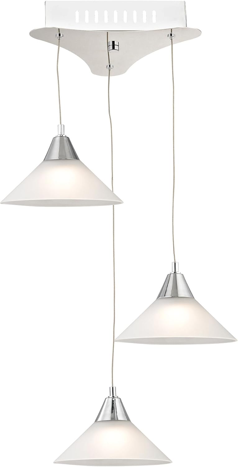 Chrome LED Pendant with White Glass V551938