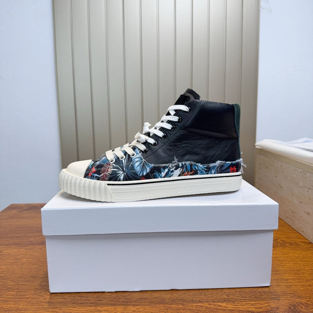 Maison Margiela Floral Print High-Top Sneakers