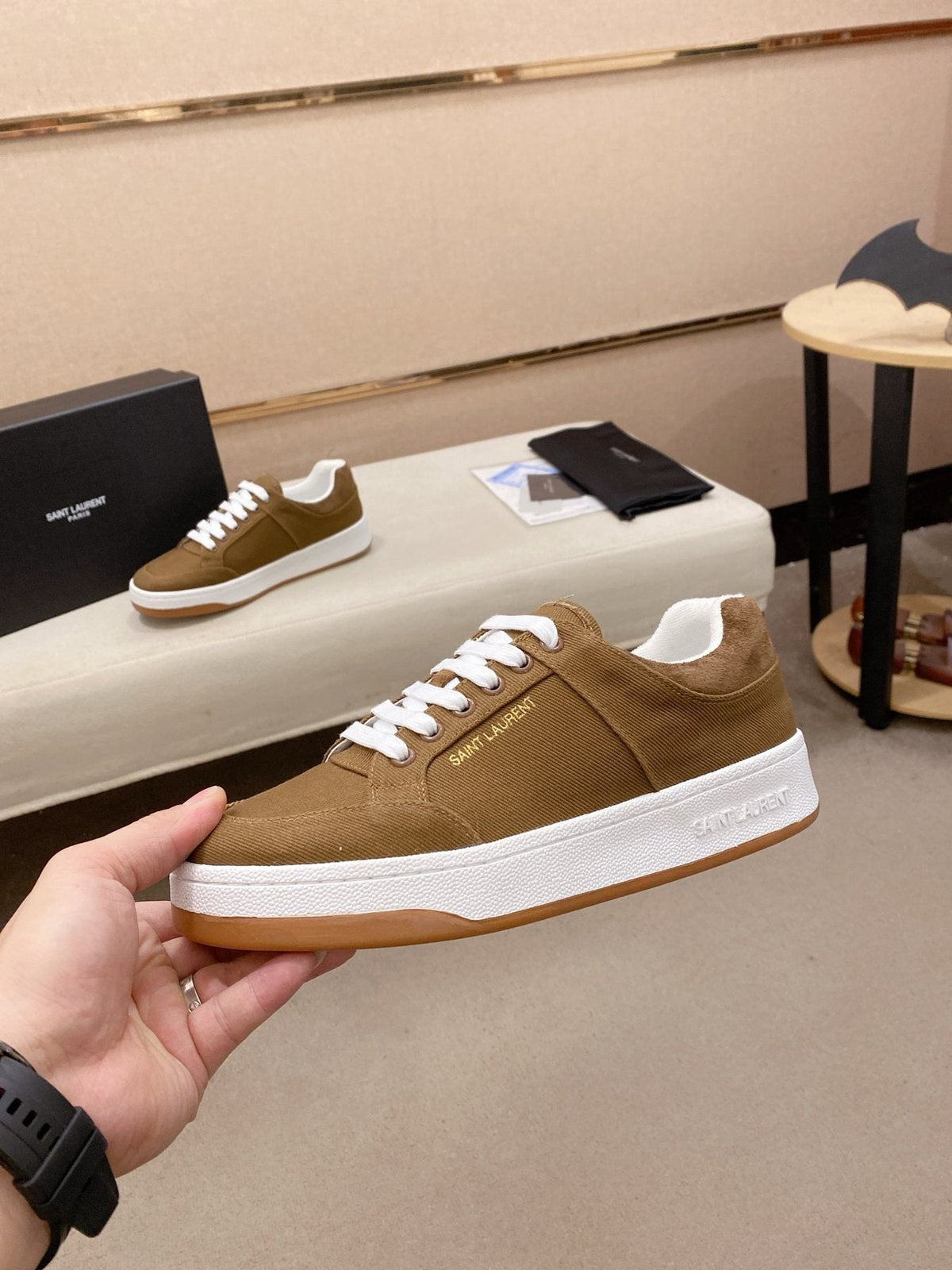 Saint Laurent Perforated Low-Top Sneakers - Padded Collar